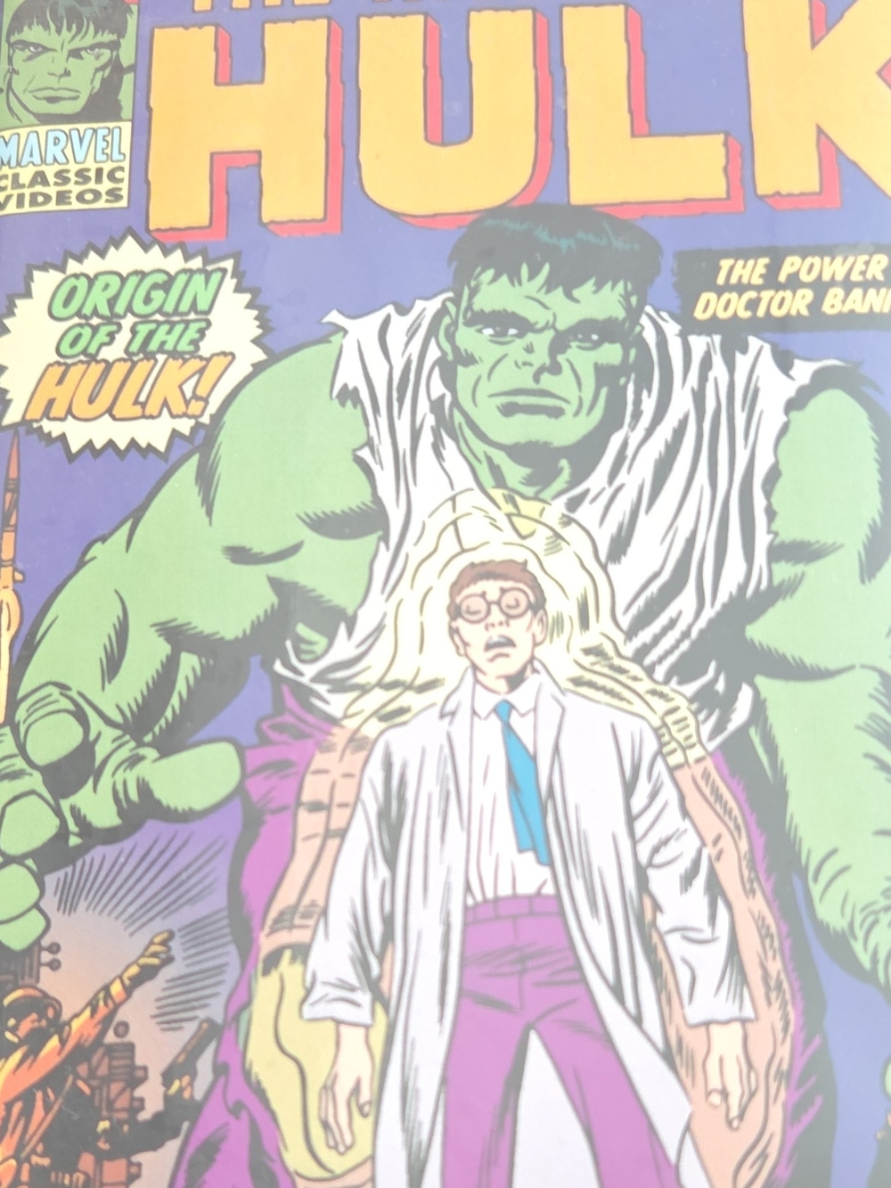 Marvel The Hulk Comic Print Blazer in White with Purple Accents